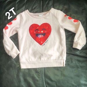 Pink & red heart sweater